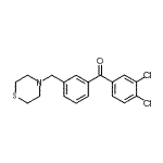 structure of CAS# 898787-87-6, (3,4-Dichlorophenyl)[3-(4-thiomorpholinylmethyl)phenyl]methanone;3,4-dichloro-3'-thiomorpholinomethyl benzophenone