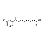 structure of CAS# 898787-92-3, 8-(3-Bromophenyl)-8-oxooctanoic acid;8-(3-bromophenyl)-8-oxooctanoic acid