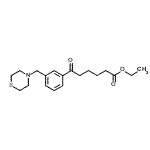 structure of CAS# 898788-22-2, Ethyl 6-oxo-6-[3-(4-thiomorpholinylmethyl)phenyl]hexanoate;ethyl 6-oxo-6-[3-(thiomorpholinomethyl)phenyl]hexanoate