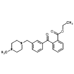 structure of CAS# 898788-48-2, Ethyl 2-{3-[(4-methyl-1-piperazinyl)methyl]benzoyl}benzoate;2-carboethoxy-3'-(4-methylpiperazinomethyl) benzophenone