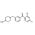 structure of CAS# 898789-12-3, (2-Chloro-4-fluorophenyl){3-[(4-methyl-1-piperazinyl)methyl]phenyl}methanone;2-chloro-4-fluoro-3'-(4-methylpiperazinomethyl) benzophenone