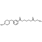 structure of CAS# 898789-53-2, Ethyl 7-{3-[(4-methyl-1-piperazinyl)methyl]phenyl}-7-oxoheptanoate;ethyl 7-[3-(4-methylpiperazinomethyl)phenyl]-7-oxoheptanoate