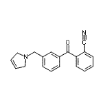 structure of CAS# 898789-72-5, 2-[3-(2,5-Dihydro-1H-pyrrol-1-ylmethyl)benzoyl]benzonitrile;2-cyano-3'-(3-pyrrolinomethyl) benzophenone