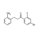 structure of CAS# 898789-82-7, 1-(4-Bromo-2-fluorophenyl)-3-(2-methylphenyl)-1-propanone;4'-bromo-2'-fluoro-3-(2-methylphenyl)propiophenone