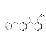 structure of CAS# 898789-90-7, [3-(2,5-Dihydro-1H-pyrrol-1-ylmethyl)phenyl][2-(methylsulfanyl)phenyl]methanone;3'-(3-pyrrolinomethyl)-2-thiomethylbenzophenone