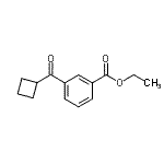 structure of CAS# 898790-54-0, Ethyl 3-(cyclobutylcarbonyl)benzoate;3-carboethoxyphenyl cyclobutyl ketone