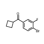 structure of CAS# 898790-82-4, (4-Bromo-3-fluorophenyl)(cyclobutyl)methanone;4-Bromo-3-fluorophenyl cyclobutyl ketone;MFCD03841270