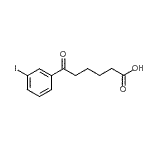 structure of CAS# 898790-86-8, 6-(3-Iodophenyl)-6-oxohexanoic acid;6-(3-iodophenyl)-6-oxohexanoic acid