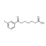 structure of CAS# 898790-89-1, 7-(3-Iodophenyl)-7-oxoheptanoic acid;7-(3-iodophenyl)-7-oxoheptanoic acid