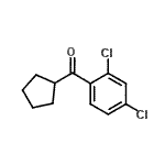 structure of CAS# 898791-81-6, Cyclopentyl(2,4-dichlorophenyl)methanone;cyclopentyl 2,4-dichlorophenyl ketone