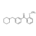 structure of CAS# 898792-84-2, [2-(Methylsulfanyl)phenyl][3-(1-piperidinylmethyl)phenyl]methanone;3'-piperidinomethyl-2-thiomethylbenzophenone