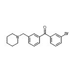 结构式 CAS# 898792-90-0, (3-溴苯基)[3-(1-哌啶基甲基)苯基]甲酮