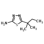 结构式 CAS# 89881-38-9, 5-(2-甲基-2-丁炔基)-1,3,4-噻二唑-2-胺