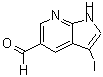 结构式 CAS# 900514-07-0, 3-碘-1H-吡咯并[2,3-b]吡啶-5-甲醛