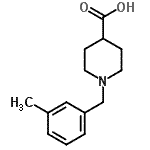 structure of CAS# 901920-98-7, 1-(3-Methylbenzyl)-4-piperidinecarboxylic acid;N-(3-Methylbenzyl)piperidine-4-carboxylic acid