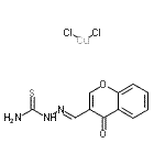 结构式 CAS# 902779-59-3, (2E)-2-[(4-氧代-4H-苯并吡喃-3-基)亚甲基]肼基硫代甲酰胺-二氯铜(1:1)