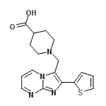 CAS#: 904817-43-2， 1-{[2-(2-Thienyl)imidazo[1,2-a]pyrimidin-3-yl]methyl}-4-piperidinecarboxylic acid