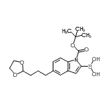 CAS#: 906000-55-3， (5-[3-(1,3-Dioxolan-2-yl)propyl]-1-{[(2-methyl-2-propanyl)oxy]carbonyl}-1H-indol-2-yl)boronic acid