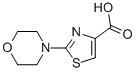 structure of CAS# 906353-04-6, 2-(4-Morpholinyl)-4-Thiazolecarboxylic Acid;4-Carboxy-2-(Morpholin-4-Yl)-1,3-Thiazole, 4-(4-Carboxy-1,3-Thiazol-2-Yl)Morpholine;2-Morpholin-4-Yl-1,3-Thiazole-4-Carboxylic Acid 97%;2-Morpholin-4-Yl-1,3-Thiazole-4-Carboxylic Acid