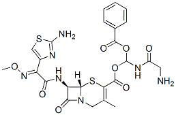 CAS#: 90712-47-3， 7beta-(2-(2-Aminothiazol-4-yl)-2-methoxyiminoacetamido)-3-methyl-3-cephem-4-carboxylic acid glycylaminobenzoyloxymethyl ester