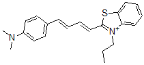 CAS#: 90832-31-8， 2-(4-(4-N,N-Dimethylanilinyl)-1,3-butadienyl)-3-propylbenzothiazolium