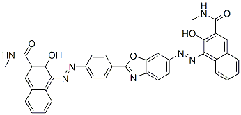 CAS#: 90883-70-8， 3-Hydroxy-4-[[4-[6-[[2-hydroxy-3-[(methylamino)carbonyl]naphthyl]azo]benzoxazol-2-yl]phenyl]azo]-N-methylnaphthalene-2-carboxamide