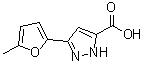 structure of CAS# 909092-64-4, 3-(5-Methyl-2-furyl)-1H-pyrazole-5-carboxylic acid;1H-Pyrazole-3-carboxylic acid, 5-(5-methyl-2-furanyl)-;3-(5-methyl-2-furyl)pyrazole-5-carboxylic acid;3-(5-methylfuran-2-yl)-1H-pyrazole-5-carboxylic acid