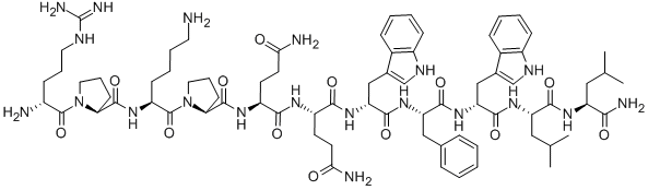 CAS#: 91224-37-2， D-Arginyl-L-Prolyl-L-Lysyl-L-Prolyl-L-Glutaminyl-L-Glutaminyl-D-Tryptophyl-L-Phenylalanyl-D-Tryptophyl-L-Leucyl-L-Leucinamide