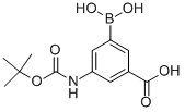 structure of CAS# 913835-72-0, 3-Borono-5-[[(1,1-Dimethylethoxy)Carbonyl]Amino]-Benzoic Acid;3-Amino-5-Carboxybenzeneboronic Acid, N-BOC Protected 98%;3-AMINO-5-CARBOXYBENZENEBORONIC ACID, N-BOC PROTECTED 98;3-AMINO-5-CARBOXYBENZENEBORONIC ACID, N-BOC PROTECTED