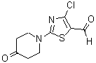 structure of CAS# 914348-62-2, 4-Chloro-2-(4-Oxo-Piperidinyl)-5-Thiazolecarboxaldehyde;4-Chloro-2-(4-Oxopiperidin-1-Yl)-1,3-Thiazole-5-Carbaldehyde;4-CHLORO-2-(4-OXOPIPERIDIN-1-YL)THIAZOLE-5-CARBALDEHYDE;4-CHLORO-2-(4-OXO-PIPERIDINYL)-5-THIAZOLECARBOXALDEHYDE