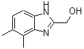 structure of CAS# 915921-59-4, (4,5-Dimethyl-1H-benzimidazol-2-yl)methanol;(4,5-Dimethyl-1H-benzoimidazol-2-yl)-methanol;(4,5-dimethylbenzimidazol-2-yl)methan-1-ol;(6,7-Dimethyl-1H-benzimidazol-2-yl)methanol