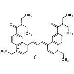 CAS#: 91776-83-9， 6-(Diethylcarbamoyl)-4-{(1E,3E)-3-[6-(diethylcarbamoyl)-1-ethyl-4(1H)-quinolinylidene]-1-propen-1-yl}-1-ethylquinolinium iodide