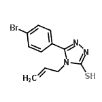 structure of CAS# 91813-57-9, 4-Allyl-5-(4-bromophenyl)-4H-1,2,4-triazole-3-thiol;3-(4-bromophenyl)-4-prop-2-enyl-1,2,4-triazoline-5-thione;4-Allyl-5-(4-bromo-phenyl)-4H-[1,2,4]triazole-3-thiol;5-(4-brom<wbr>ophenyl)-<wbr>4-(prop-2<wbr>-en-1-yl)<wbr>-2,4-dihy<wbr>dro-3H-1,<wbr>2,4-triaz<wbr>ole-3-thi<wbr>one