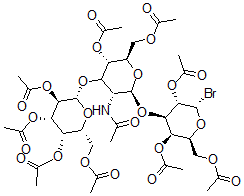CAS#: 92596-17-3， 3-O-(2-Acetamido-4,6-Di-O-Acetyl-2-Deoxy-3-O-(2,3,4,6-Tetra-O-Acetyl-Beta-Galactopyranosyl)-Beta-Glucopyranosyl)-2,4,6-Tri-O-Acetyl-Alpha-Galactopyranosyl Bromide