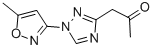 structure of CAS# 92658-77-0, 1-[1-(5-Methyl-3-Isoxazolyl)-1H-1,2,4-Triazol-3-Yl]-2-Propanone;1-[1-(5-Methylisoxazol-3-Yl)-1,2,4-Triazol-3-Yl]Propan-2-One;1-[1-(5-Methyl-3-Isoxazolyl)-1,2,4-Triazol-3-Yl]Propan-2-One;1-[1-(5-Methylisoxazol-3-Yl)-1,2,4-Triazol-3-Yl]Acetone