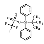 structure of CAS# 92886-86-7, (2-Methyl-2-propanyl)(diphenyl)silyl trifluoromethanesulfonate;(1,1-DIMETHYLETHYL)DIPHENYLSILYL TRIFLUOROMETHANESULFONATE;MFCD01941212;tert-Butyl(diphenyl)silyl triflate
