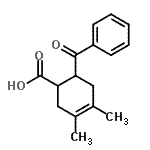结构式 CAS# 93015-58-8, 6-苯甲酰基-3,4-二甲基-3-环己烯-1-羧酸