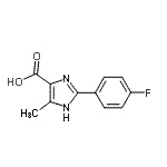 structure of CAS# 933751-61-2, 2-(4-Fluorophenyl)-5-methyl-1H-imidazole-4-carboxylic acid;2-(4-Fluoro-phenyl)-5-methyl-1H-imidazole-4-carboxylic acid;2-(4-FLUOROPHENYL)-5-METHYL-3H-IMIDAZOLE-4-CARBOXYLICACID;2-(4-fluorophenyl)-5-methylimidazole-4-carboxylic acid