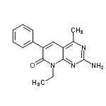 CAS#: 934494-73-2， 2-Amino-8-ethyl-4-methyl-6-phenylpyrido[2,3-d]pyrimidin-7(8H)-one