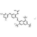 CAS#: 93658-87-8， Sodium 7-({4-[(4-amino-6-chloro-1,3,5-triazin-2-yl)amino]-2-(carbamoylamino)phenyl}diazenyl)-3,6-disulfo-1-naphthalenesulfonate