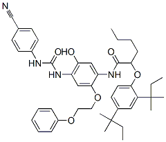 CAS#: 93783-18-7， 2-[2,4-Bis(1,1-Dimethylpropyl)Phenoxy]-N-[4-[[[(4-Cyanophenyl)Amino]Carbonyl]Amino]-5-Hydroxy-2-(2-Phenoxyethoxy)Phenyl]Hexanamide