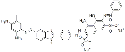 CAS#: 93803-36-2， Disodium 4-Amino-3-[[4-[5-[(2,4-Diamino-5-Methylphenyl)Azo]-1H-Benzimidazol-2-Yl]Phenyl]Azo]-5-Hydroxy-6-(Phenylazo)Naphthalene-2,7-Disulphonate