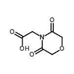 structure of CAS# 938459-18-8, (3,5-Dioxo-4-morpholinyl)acetic acid;(3,5-Dioxo-morpholin-4-yl)-acetic acid;2-(3,5-dioxo-1,4-oxazaperhydroin-4-yl)acetic acid;MFCD09055408