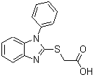 structure of CAS# 93866-15-0, [(1-Phenyl-1H-benzimidazol-2-yl)sulfanyl]acetic acid;(1-Phenyl-1 H -benzoimidazol-2-ylsulfanyl)-acetic;(1-Phenyl-1 H -benzoimidazol-2-ylsulfanyl)-aceticacid;(1-Phenyl-1H-benzoimidazol-2-ylsulfanyl)-acetic acid