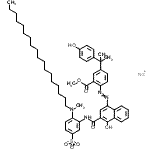 CAS#: 93882-03-2， Sodium 3-{[1-hydroxy-4-({4-[2-(4-hydroxyphenyl)-2-propanyl]-2-(methoxycarbonyl)phenyl}diazenyl)-2-naphthoyl]amino}-4-[methyl(octadecyl)amino]benzenesulfonate