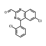 结构式 CAS# 93955-15-8, 6-氯-4-(2-氯苯基)-2-喹唑啉甲醛