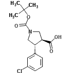 CAS#: 939757-91-2， (3S,4R)-4-(3-Chlorophenyl)-1-{[(2-methyl-2-propanyl)oxy]carbonyl}-3-pyrrolidinecarboxylic acid