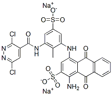 CAS#: 94021-07-5， Disodium 1-Amino-4-[[3-[[(3,6-Dichloro-4-Pyridazinyl)Carbonyl]Amino]-2-Methyl-5-Sulphonatophenyl]Amino]-9,10-Dihydro-9,10-Dioxoanthracene-2-Sulphonate