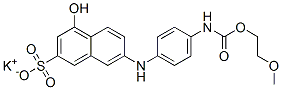 CAS 登录号：94086-85-8， 4-羟基-7-[[4-[[(2-甲氧基乙氧基)羰基]氨基]苯基]氨基]萘-2-磺酸钾