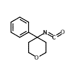 结构式 CAS# 941717-02-8, 4-异氰酸-4-苯基四氢-2H-吡喃